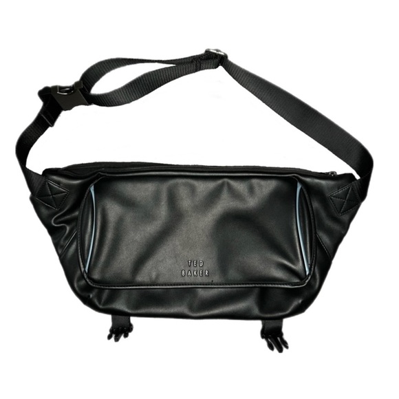 Ted Baker London Handbags - Ted Baker Cobbra Unisex Black Belt Bag Blue Trim